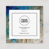 Stijlvol marmer Abstract Modern Grunge Turquoise Vierkante Visitekaartje (Achterkant)