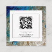 Stijlvol marmer Abstract Modern Grunge Turquoise Vierkante Visitekaartje (Voorkant)