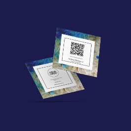 Stijlvol marmer Abstract Modern Grunge Turquoise Vierkante Visitekaartje