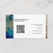 Stijlvol marmer Abstract Modern Grunge Turquoise Visitekaartje (Voorkant)
