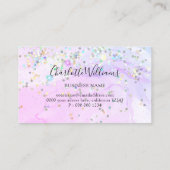 Stijlvol marmer Alcohol Ink Holographic Glitter Visitekaartje (Achterkant)