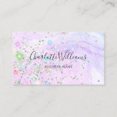 Stijlvol marmer Alcohol Ink Holographic Glitter Visitekaartje (Voorkant)