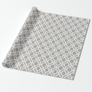 Stijlvol, Marokkaans Ivory Quatrefoil Lattice Patt Cadeaupapier