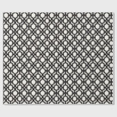 Stijlvol Marokkaans zwart Quatrefoil Lattice Patte Cadeaupapier (Vlak)