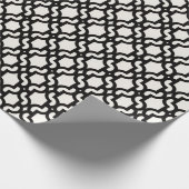 Stijlvol Marokkaans zwart Quatrefoil Lattice Patte Cadeaupapier (Hoek)