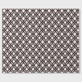 Stijlvol Marokkaans zwart Quatrefoil Lattice Patte Cadeaupapier (Vlak)