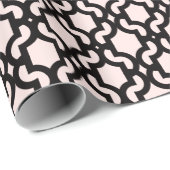 Stijlvol Marokkaans zwart Quatrefoil Lattice Patte Cadeaupapier (Rol Hoek)