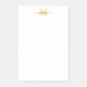 Stijlvol Matig Manuscript Monogram zwart Geel Post-it® Notes (Voorkant)