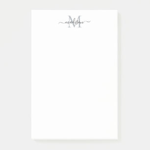 Stijlvol Matig Manuscript Monogram zwart grijs Post-it® Notes