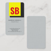 Stijlvol Matig Monogram Geel Rood Grijs Visitekaartje (Voorkant / Achterkant)