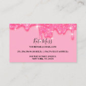 Stijlvol meisje die roze druppelt bedankt visitekaartje (Achterkant)