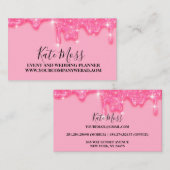 Stijlvol meisje die roze druppelt bedankt visitekaartje (Voorkant / Achterkant)