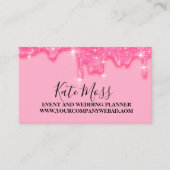 Stijlvol meisje die roze druppelt bedankt visitekaartje (Voorkant)