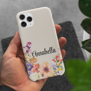 Stijlvol Meisje Floral Modern iPhone 15 Case