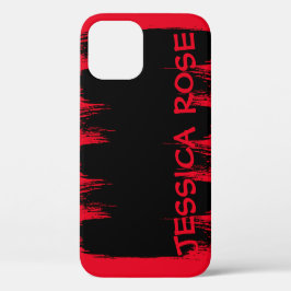 Stijlvol meisje Hot Pink Black Paint Bruske Stroke Case-Mate iPhone Case
