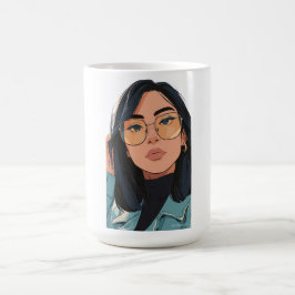 Stijlvol Meisje Illustratie | Trendy Mode Koffiemok