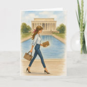 Stijlvol meisje in Washington, DC Kaart (Voorkant)