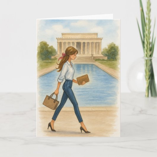 Stijlvol meisje in Washington, DC Kaart (Voorkant)