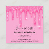 Stijlvol meisje met roze glitter-benoeming afsprakenkaartje (Achterkant)