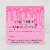 Stijlvol meisje met roze glitter-benoeming afsprakenkaartje (Voorkant)