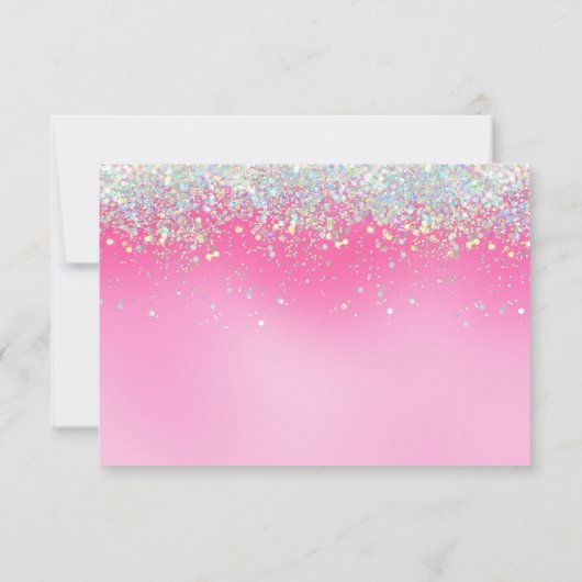 Stijlvol meisje met roze glitter Hartelijk dank Bedankkaart (Achterkant)