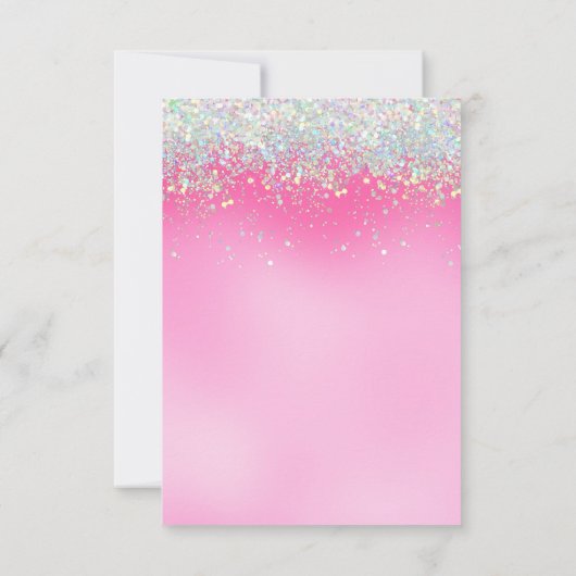 Stijlvol meisje met roze glitter Hartelijk dank Bedankkaart (Achterkant)