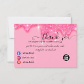 Stijlvol meisje met roze glitter Hartelijk dank Bedankkaart (Voorkant)