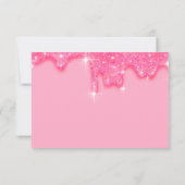 Stijlvol meisje met roze glitter Hartelijk dank Bedankkaart (Achterkant)