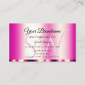 Stijlvol meisje roze glamoureus met Initialen Mode Visitekaartje (Achterkant)