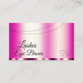 Stijlvol meisje Roze Glamoureus met Monogram Moder Visitekaartje (Voorkant)