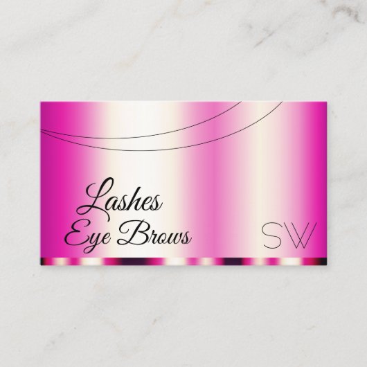 Stijlvol meisje Roze Glamoureus met Monogram Moder Visitekaartje (Voorkant)