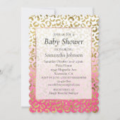 Stijlvol Meisje Roze Goud Wit Luipaard Kaart (Voorkant)