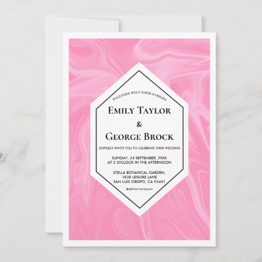 Stijlvol meisje roze minimale Abstracte verfbruilo Kaart (Voorkant)