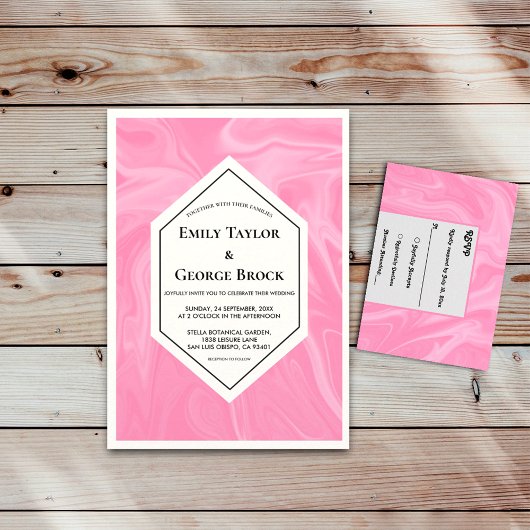 Stijlvol meisje roze minimale Abstracte verfbruilo Kaart