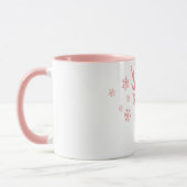 Stijlvol meisje Roze Snowflakes Reindekerst Mok (Links)