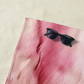 Stijlvol meisje roze wit dier strandlaken (In situ)