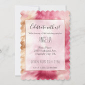 Stijlvol meisjesachtig roze goud wit dierenbont kaart (Voorkant)