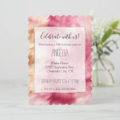 Stijlvol meisjesachtig roze goud wit dierenbont kaart (Staand voorkant)