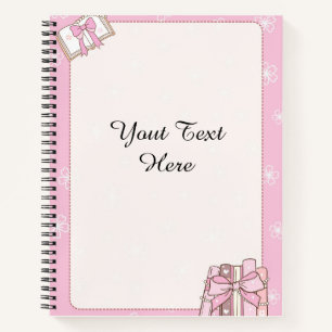 Stijlvol meisjesachtig roze notitieboek document