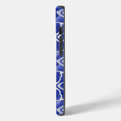 Stijlvol meisjesblauw grijs initiaal monogram Case-Mate iPhone case (Achterkant / Links)