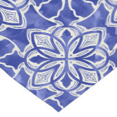 Stijlvol meisjesblauw grijs initiaal monogram korte tafelloper (Hoek)