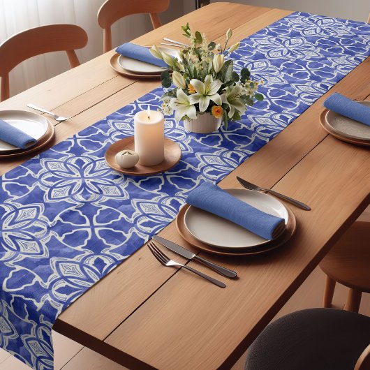 Stijlvol meisjesblauw grijs initiaal monogram korte tafelloper