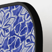 Stijlvol meisjesblauw grijs initiaal monogram pickleball paddle (Links Detail)