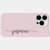 Stijlvol meisjesminimalistisch Blush Pink Name Scr Case-Mate iPhone Case (Achterkant (horizontaal))