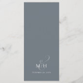 Stijlvol menu Floral Dusty Blue Elegant Simple (Achterkant)