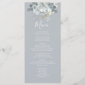 Stijlvol menu Floral Dusty Blue Elegant Simple (Voorkant)