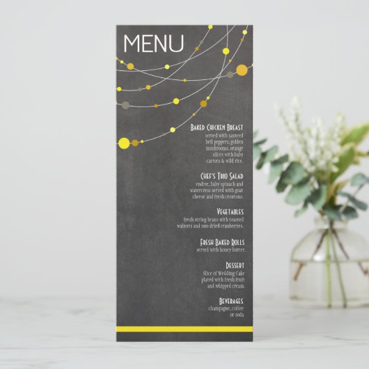 Stijlvol menu | geel karton (Staand voorkant)