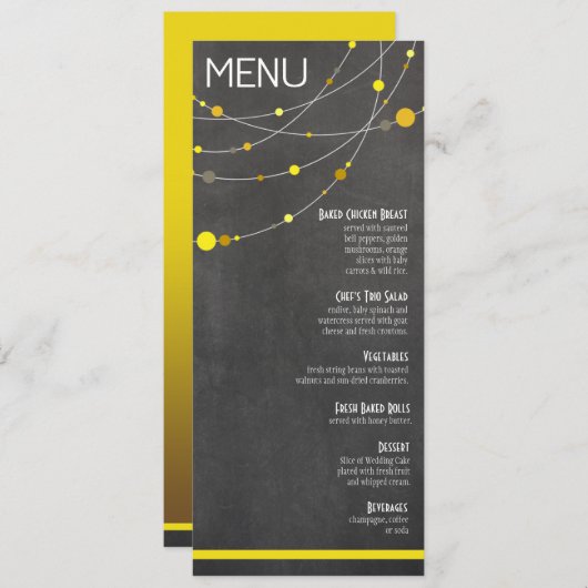 Stijlvol menu | geel karton (Voorkant / Achterkant)