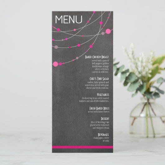 Stijlvol menu | Kalkboardfuschia (Staand voorkant)