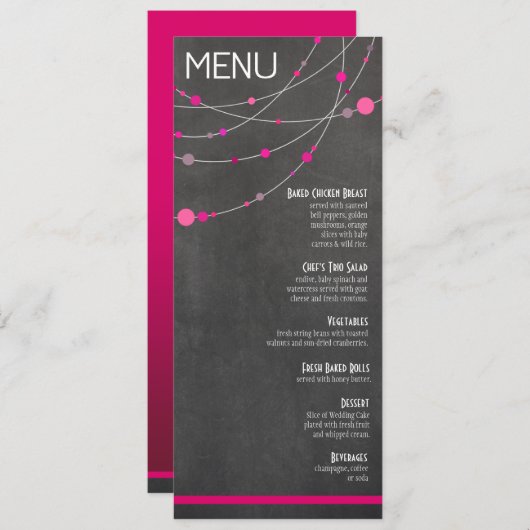 Stijlvol menu | Kalkboardfuschia (Voorkant / Achterkant)